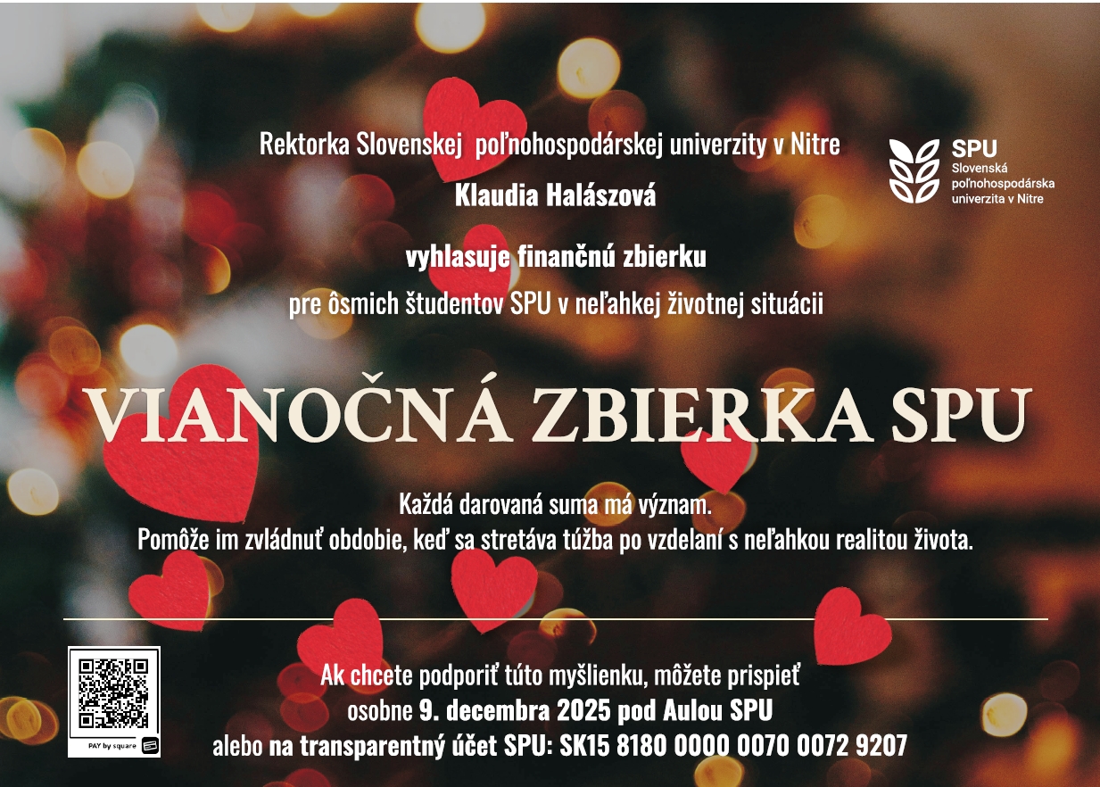 SPU vyhlasuje vianočnú zbierku na pomoc študentom v ťažkej životnej situácii